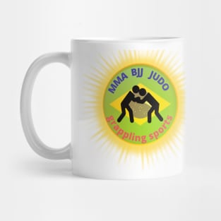 Grappling sport enthusiast logo style design Mug